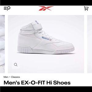 Reebok Men's EX-O-FIT White Sneakers size 12